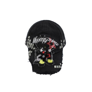 [MASONPRINCE] Graffiti Bear Distressed Baseball Cap