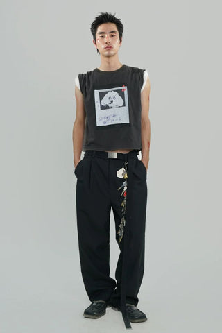 [MASONPRINCE] Graffiti Dog Print Washed Tee
