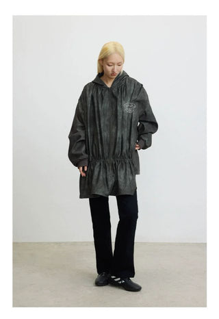 CONP Peplum Leather Jacket (Gray)