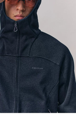 [Monterest] Fleece-Lined Hooded Zip-Up Cardigan