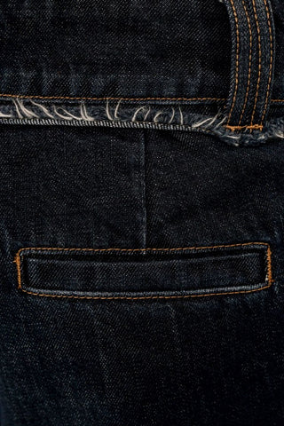 [Moromoro2] Frayed Waistband Wide Leg Jeans