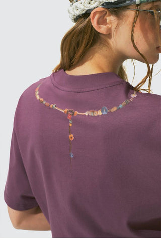 [Monterest] Necklace Print Embroidered Relaxed Tee