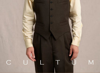 [CULTUM] 1930s Wool Blend Twill 4-Pocket Vest