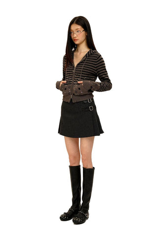 [Moromoro2] Star Striped Rhinestone Knit  Top