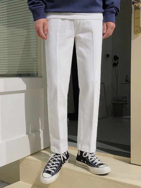 Port Basic Leggings White Cotton Pants
