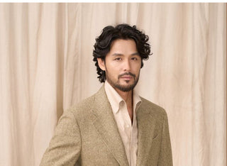 [CULTUM] Wool Blend Herringbone Tweed Suit