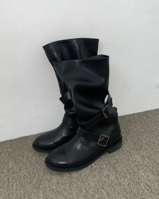 LEATHER BELT BOOTS