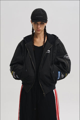 [MASONPRINCE] Boxy Racing Bomber Jacket