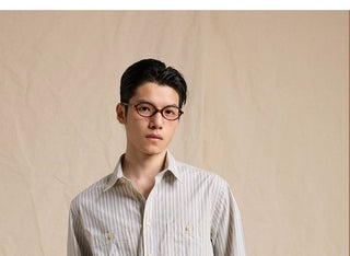 [CULTUM] Striped Pocket Work Shirt