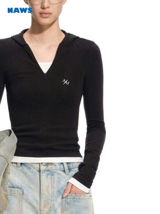 [NOTAWEAR] Hooded Long Sleeve Layered Tee