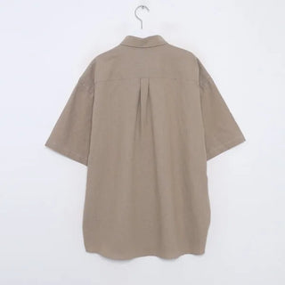 Linen basic short-sleeved shirt