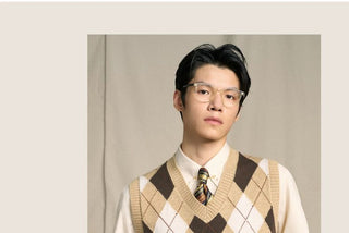 [CULTUM] Wool Blend Argyle V-Neck Knit Vest