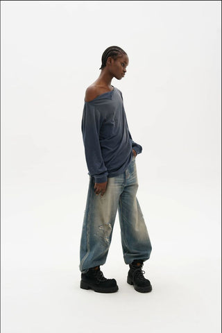 [MASONPRINCE] Double Layer Collar Long Sleeve Tee