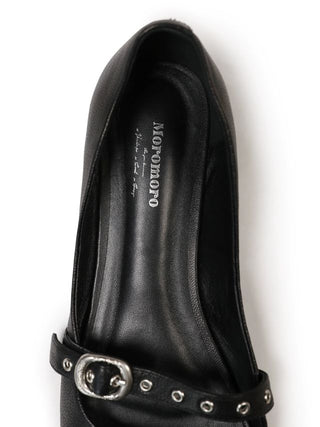 [moromoro2] Leather Bow Ballet Sandals