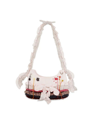 [Moromoro2] Hand-Crocheted Ruffle Bow Underarm  Bag