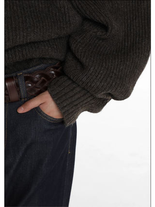 MASONPRINCE Stand Collar Knit Sweater