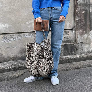 leopard big shoulder bag