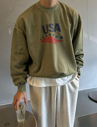 USA Star Pigment Sweatshirt (4 colors)