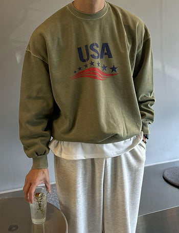 USA Star Pigment Sweatshirt (4 colors)