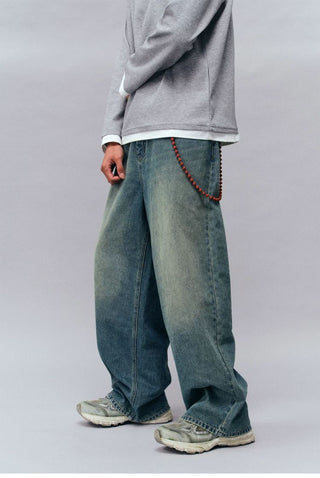 [Monterest] Washed Wide Leg Denim Pants