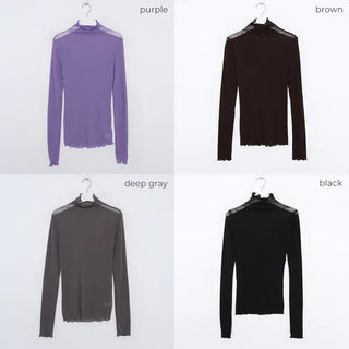 Colorful sheer turtleneck