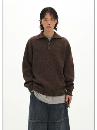 MASONPRINCE Stand Collar Knit Sweater