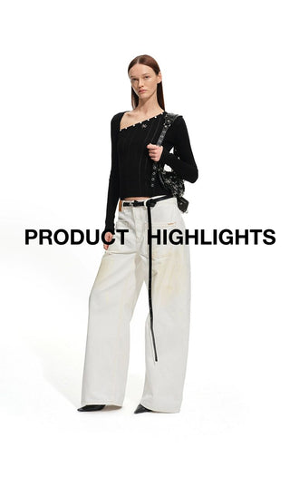 [NOTAWEAR] Wash Twill Denim Wide-Leg Pants