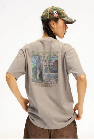 [Monterest] Washed Forest Print Relaxed Fit Tee