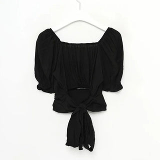 Ribbon crop blouse