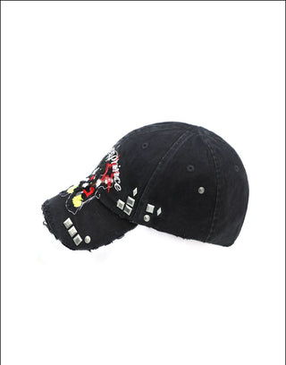 [MASONPRINCE] Graffiti Bear Distressed Baseball Cap