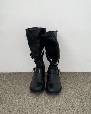 LEATHER BELT BOOTS