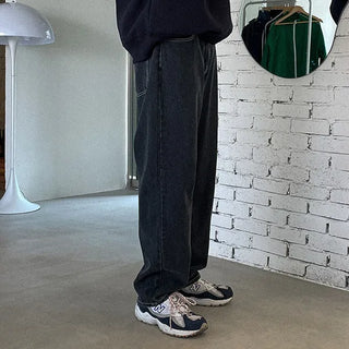 Wide denim pants