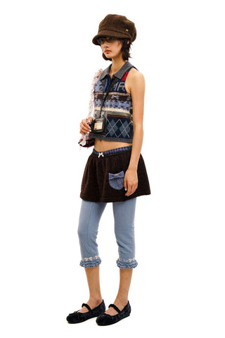 [Moromoro] Multi Pattern Patchwork Knit Set