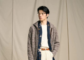 [CULTUM] Wool Blend Double Pleat Tapered Trousers
