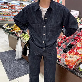 hake black denim shirts