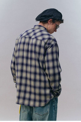 [Monterest] Oversized Yarn-Dyed Plaid Shirt
