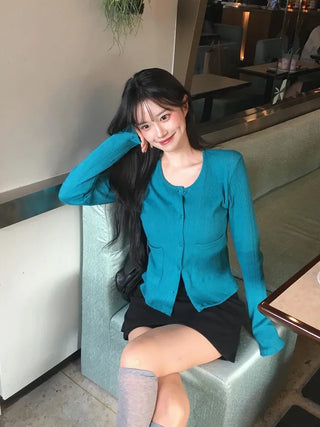 Perforated Cotton Cardigan