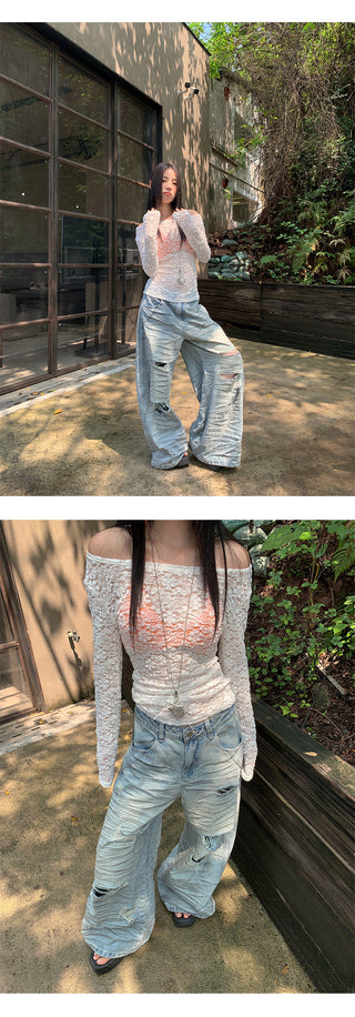 resin wide jeans