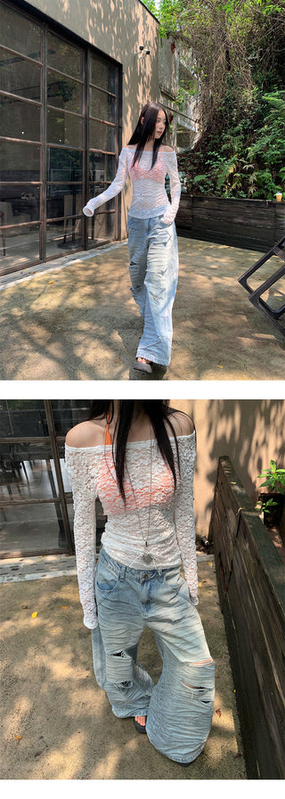 resin wide jeans