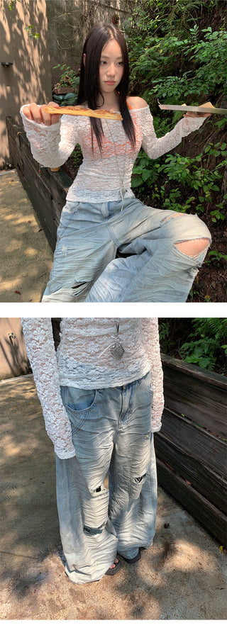 resin wide jeans