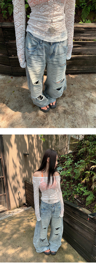 resin wide jeans