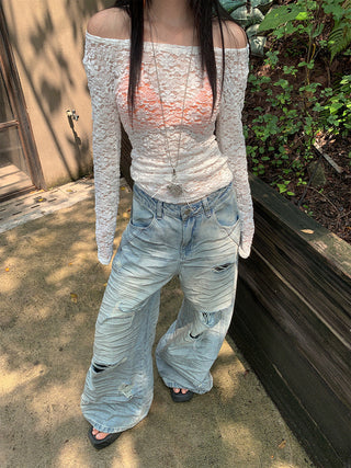 resin wide jeans