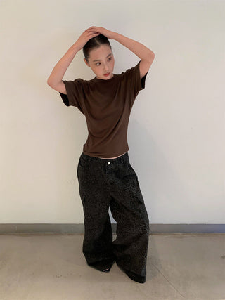 leopard wide jeans