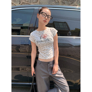 strawberry rhinestone Tops