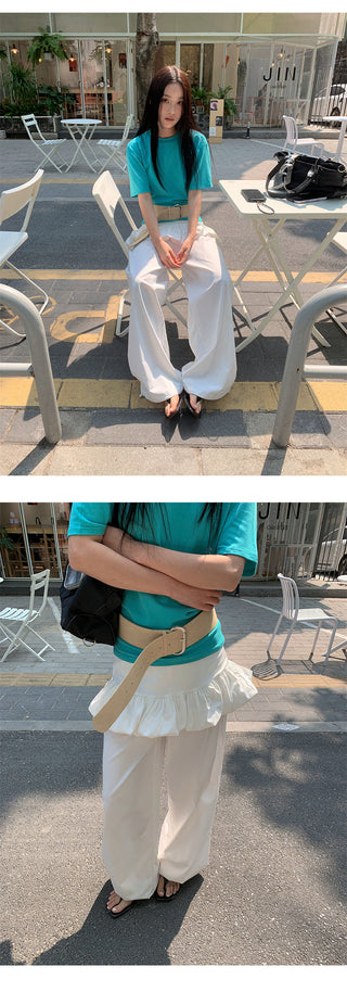 draped skirt pants