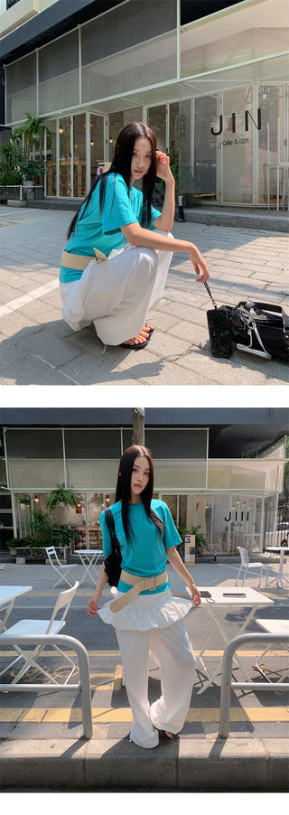 draped skirt pants