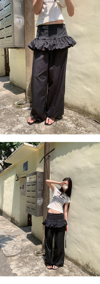 draped skirt pants