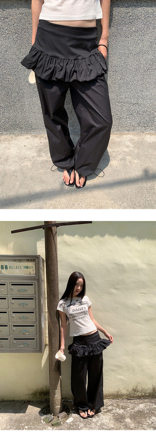 draped skirt pants
