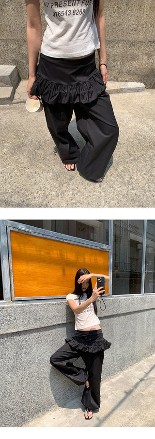 draped skirt pants