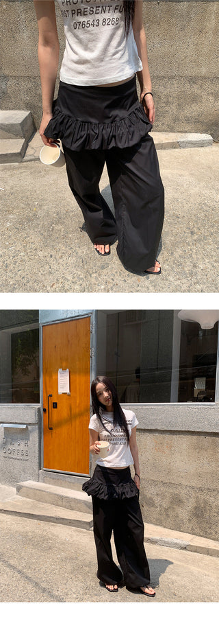 draped skirt pants